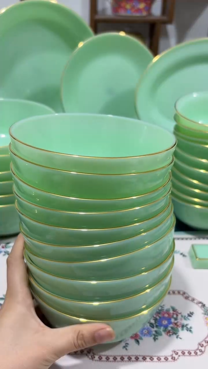 ·5.5英寸玉瓷碗10个口径13.8厘米 