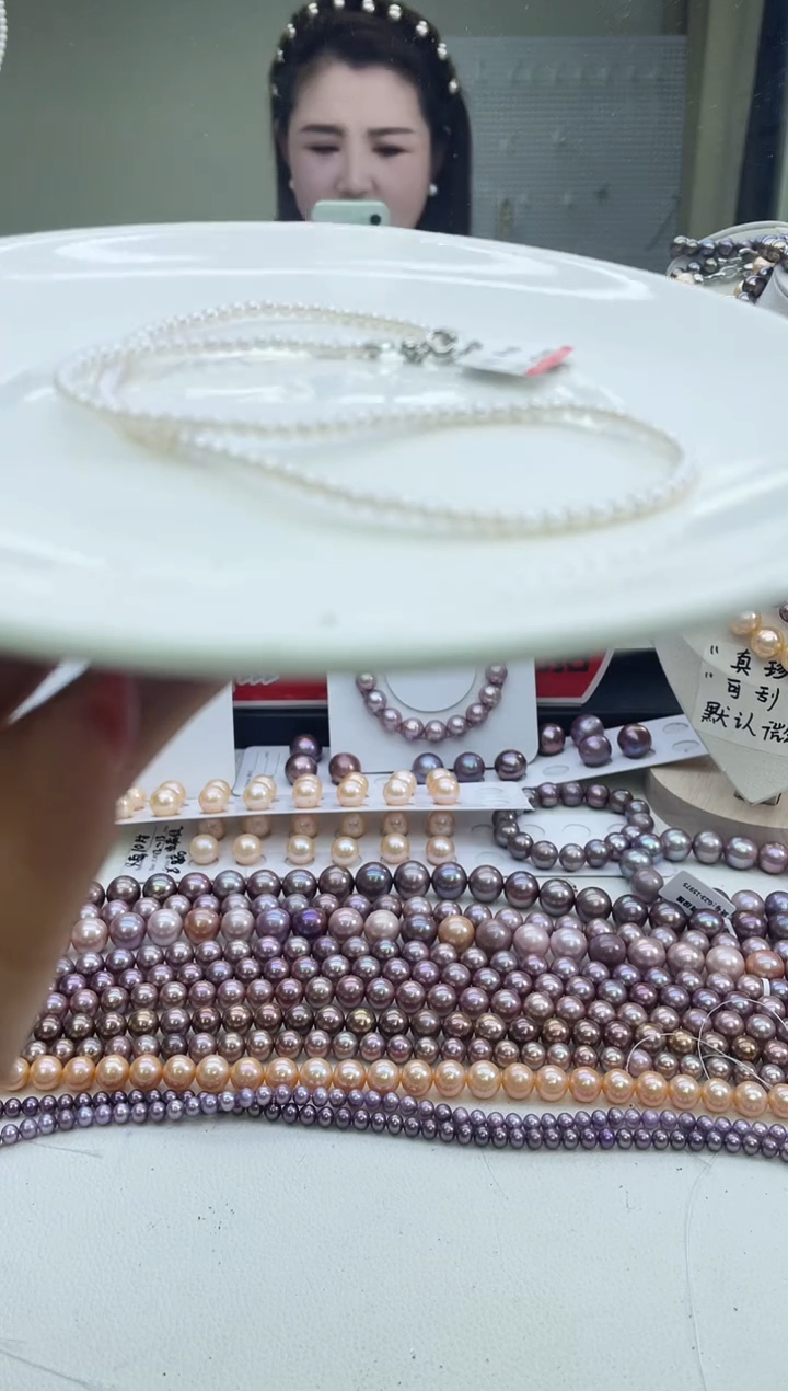 未镶嵌项链淡水珍珠白色系小米项链