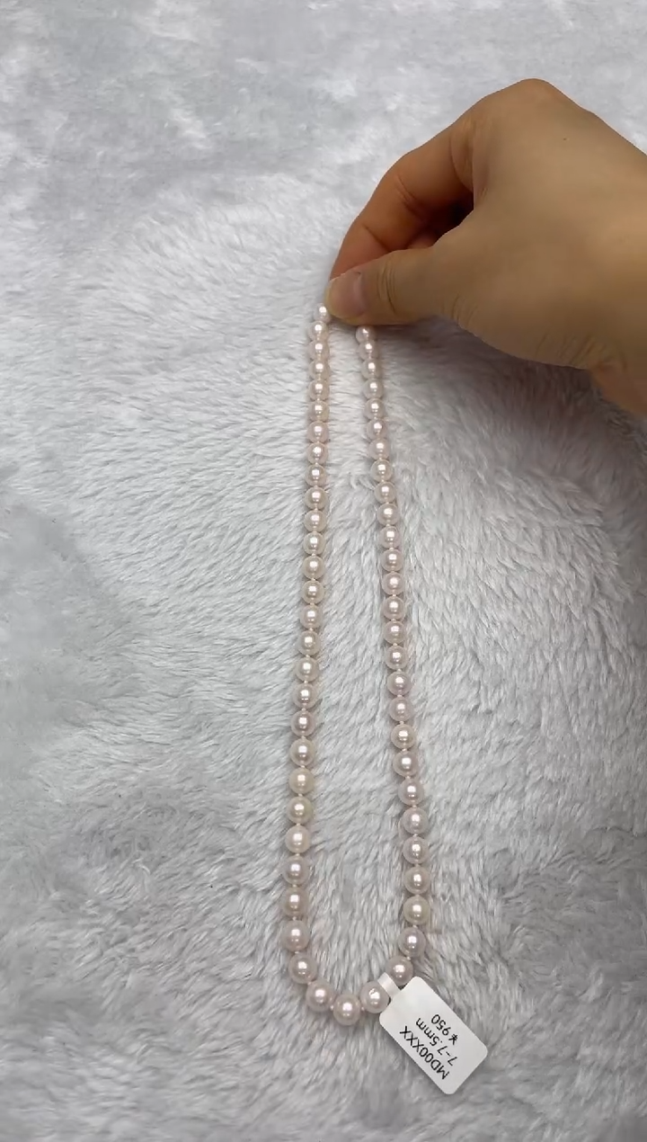 项链银S925镶嵌海水珍珠AK7-7.5mm