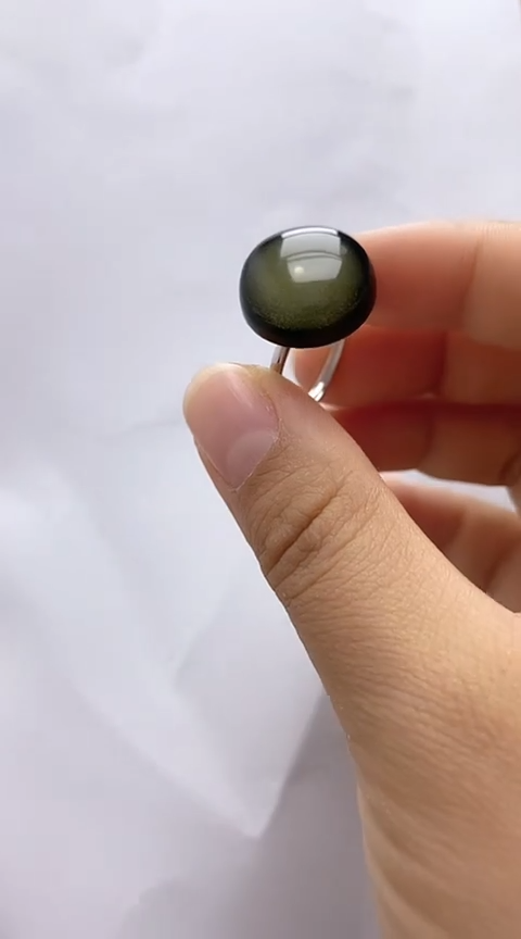 【闪购商品】琥珀裸石银S925镶嵌琥珀戒指