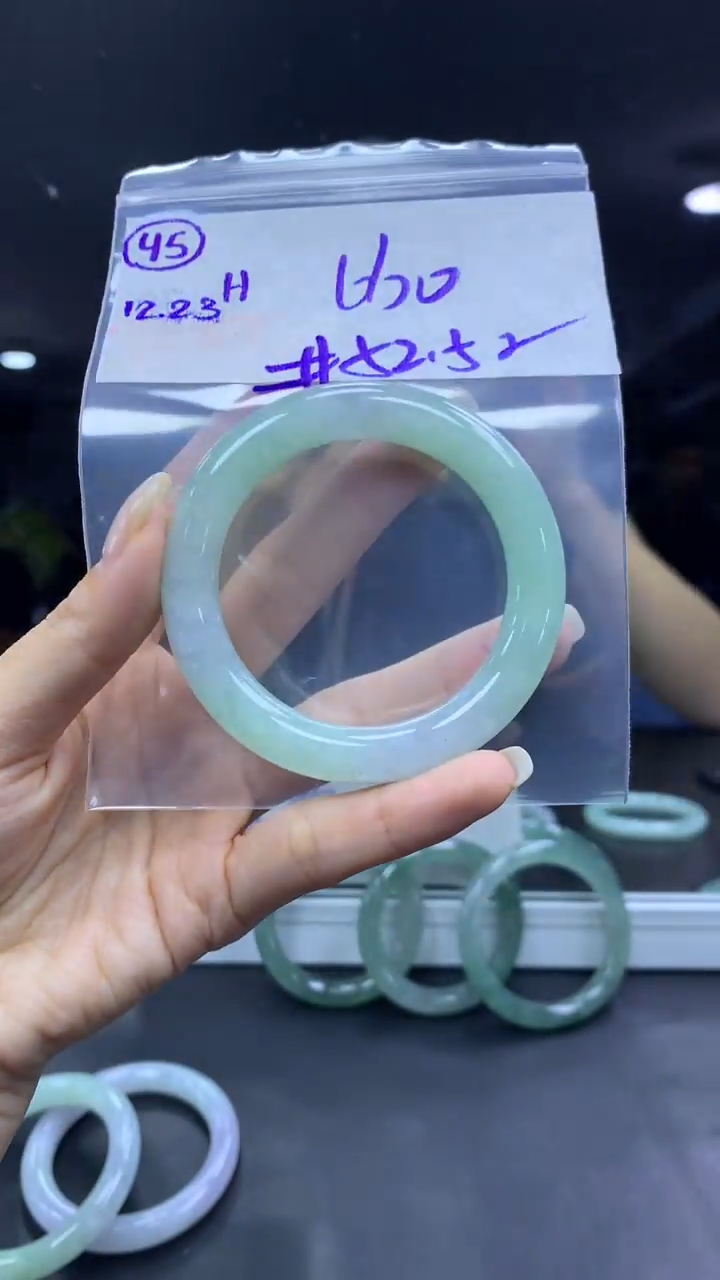 未镶嵌定制翡翠45手镯52.5纹+660元+拍一发一