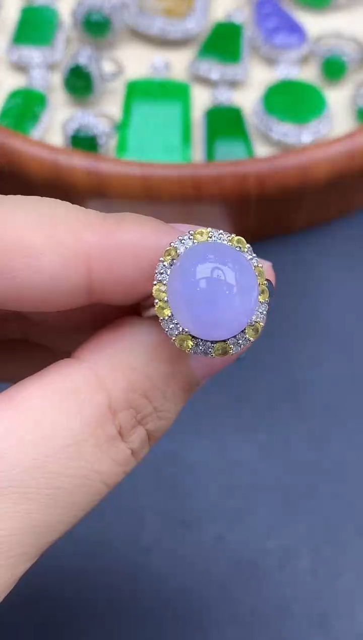 18K金镶嵌戒指翡翠466-中国好珍宝