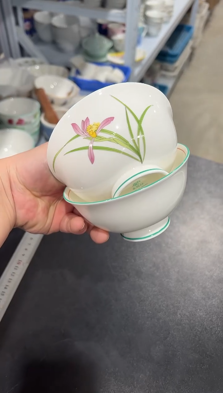 杯子骨瓷（简装）4.5寸高脚碗两个