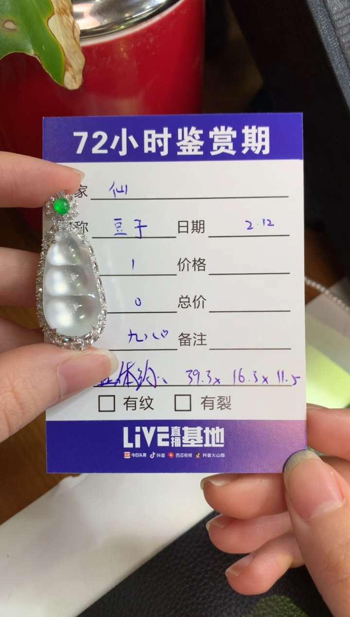 【闪购商品】翡翠颈饰18K金镶嵌豆子
