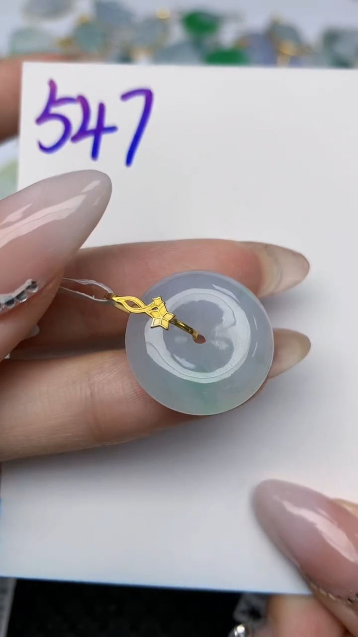 【闪购商品】翡翠颈饰18K金镶嵌 天然翡翠A货，