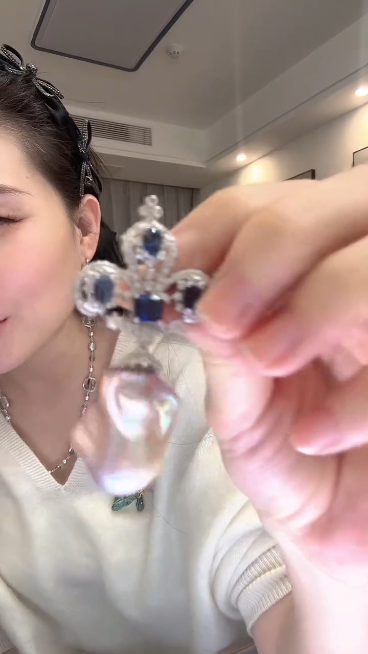 未镶嵌胸饰淡水珍珠扑克牌巴洛克胸针吊坠2用款