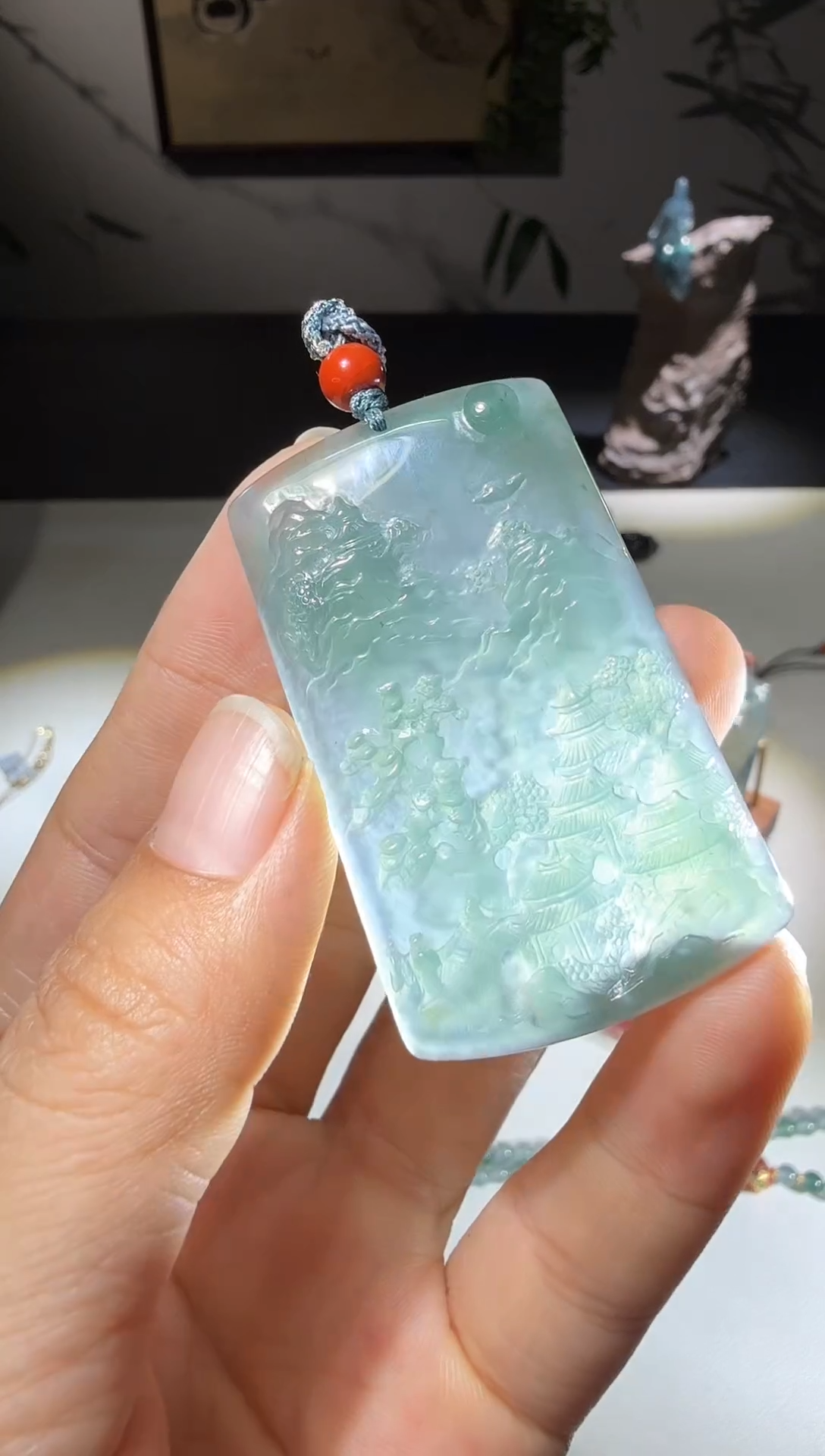 吊坠(不含链)未镶嵌翡翠山水