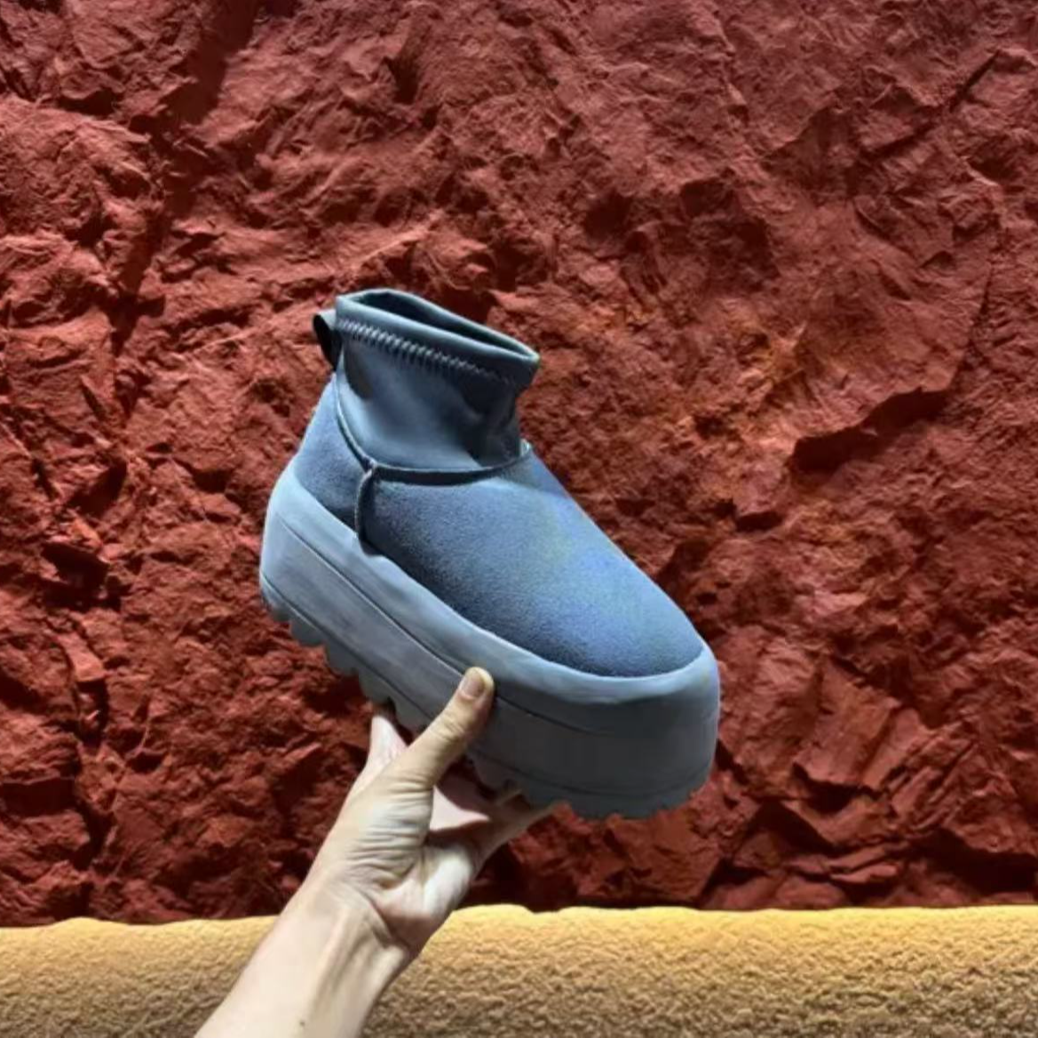 网红爆款厚底雪地靴加绒短筒中跟青年低帮时尚保暖新疆包邮