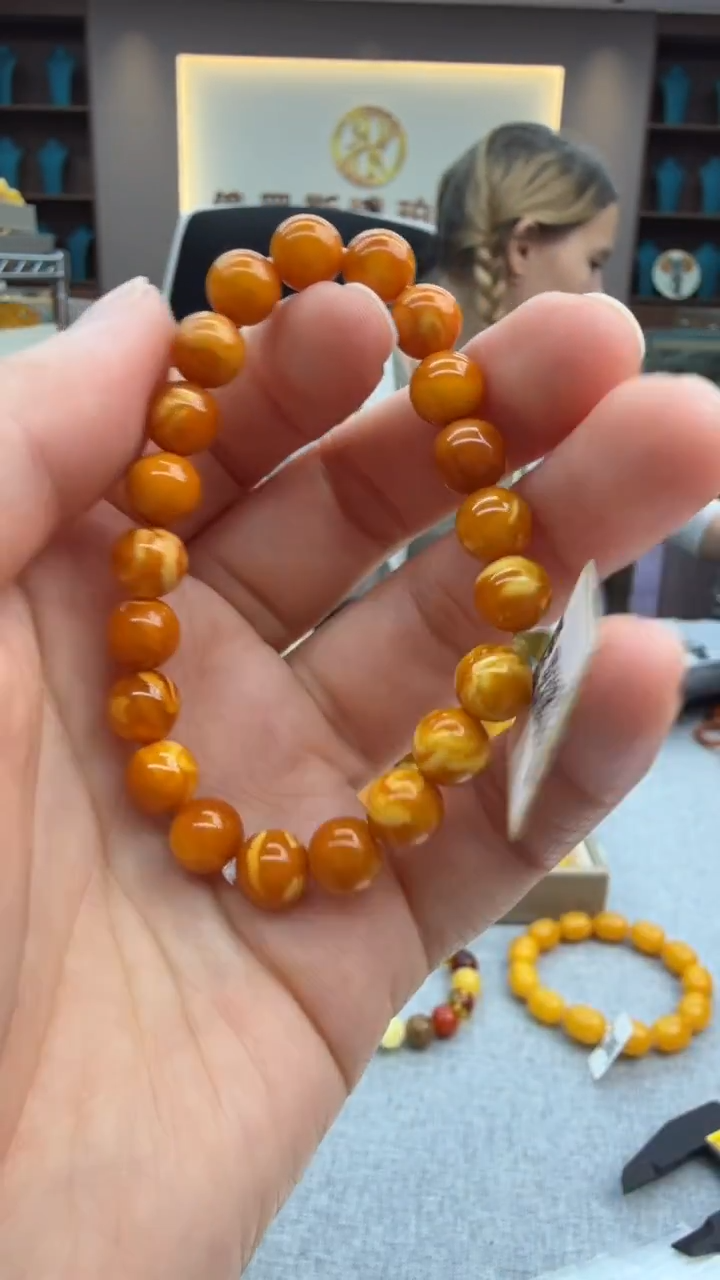 手链琥珀未镶嵌62秒拍号 假一罚三