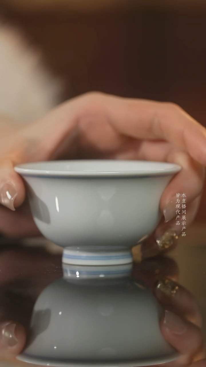 杯子陶瓷双圈线白胎小压手杯