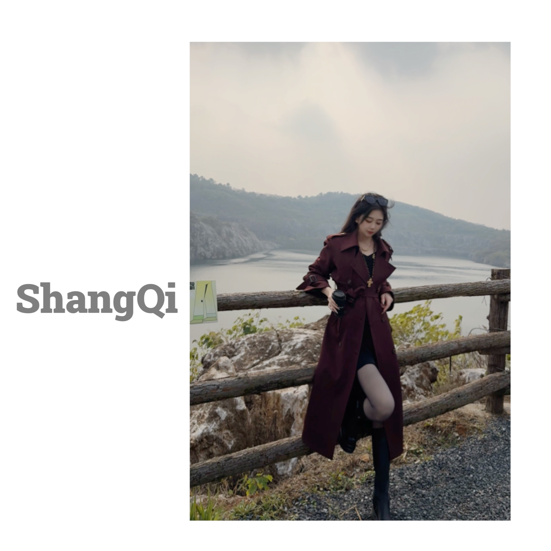 【费尔岛大衣】气质时尚百搭收腰显设计感瘦羽绒大衣--A861-2