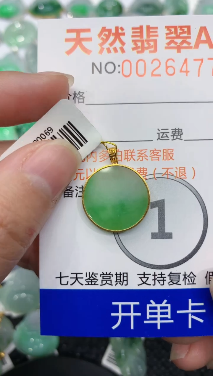 【闪购商品】翡翠颈饰18K金镶嵌1111111111