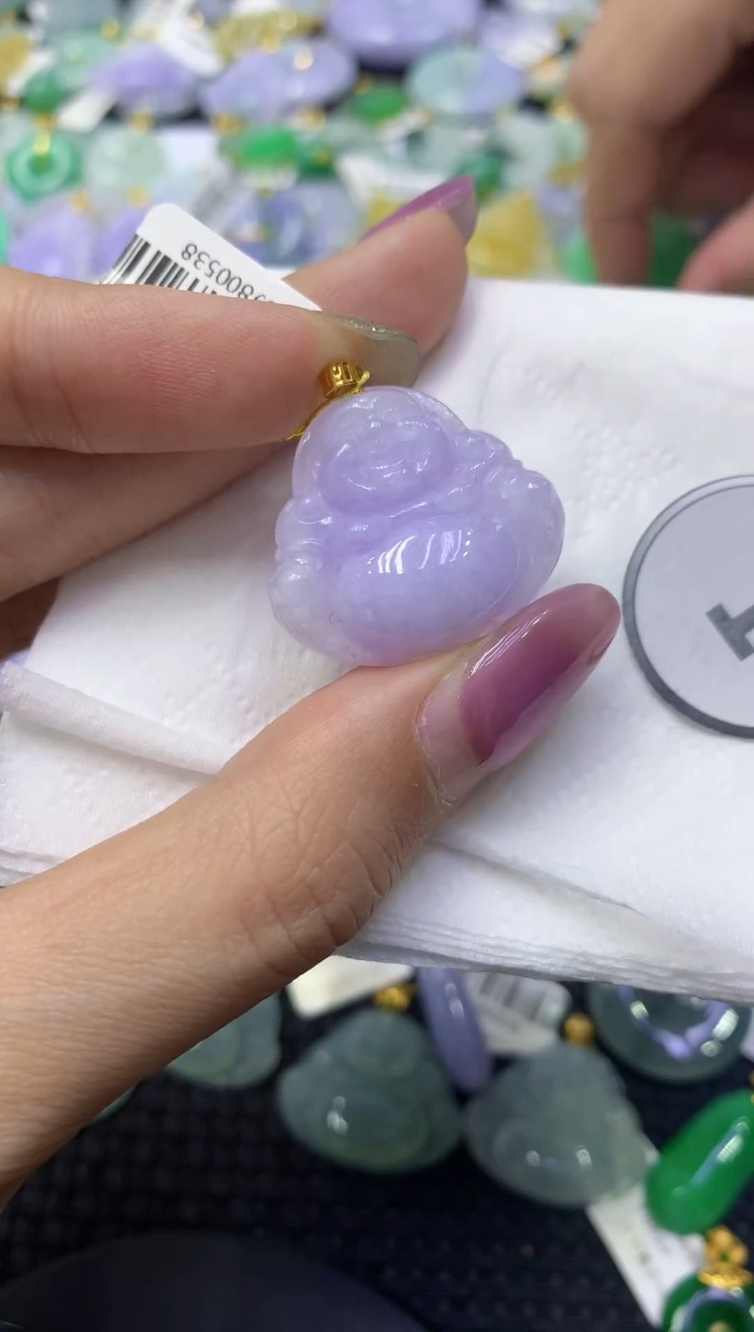 颈饰18K金镶嵌翡翠天然缅甸翡翠A货