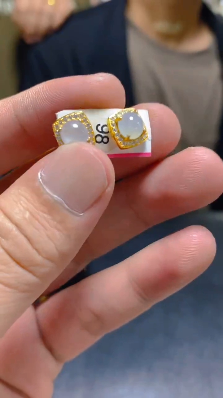 【闪购商品】翡翠耳饰银S925镶嵌0011211844多样性发一