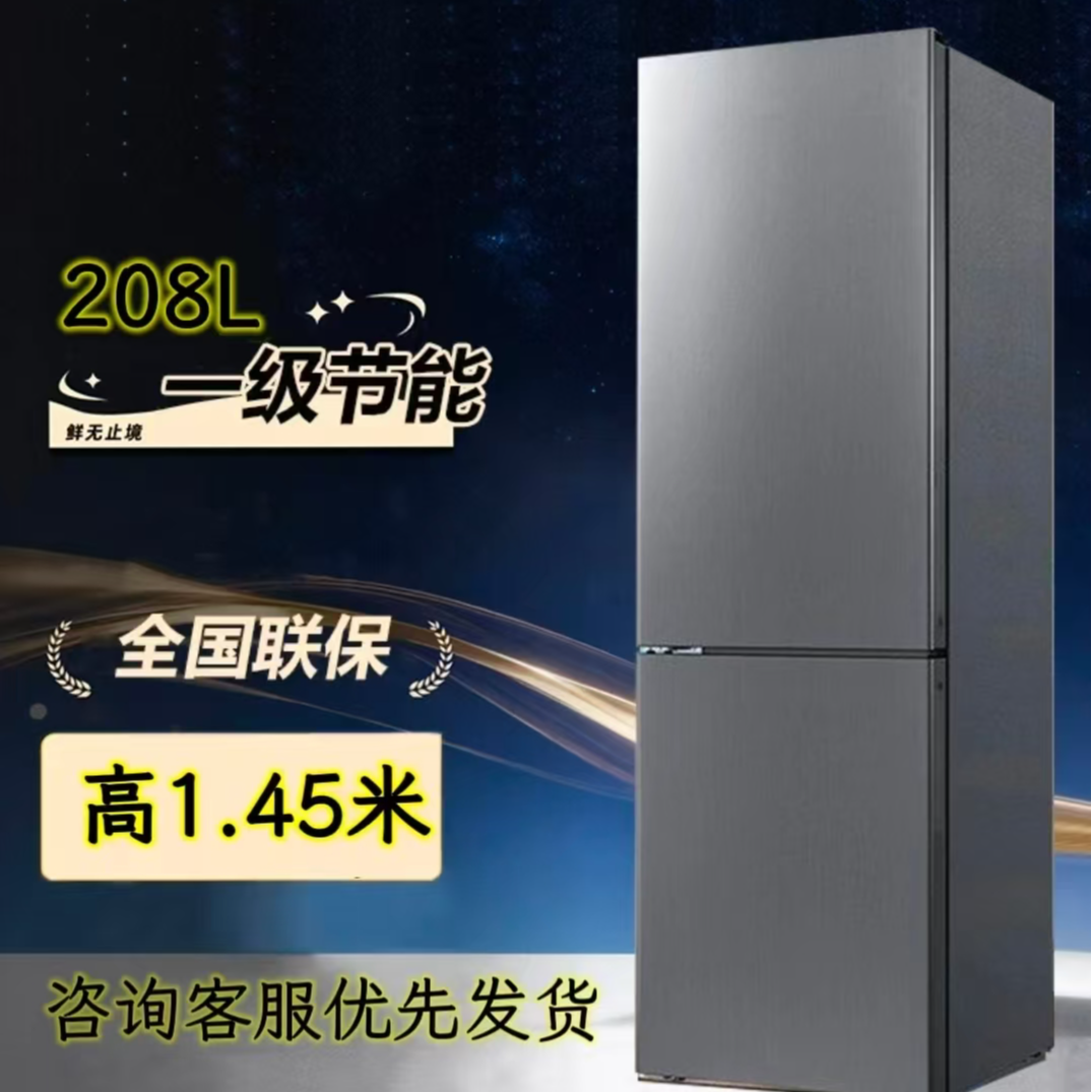 仓库一级节能双门大容量出租房小冰箱4-5人冰箱双开门冰箱家用