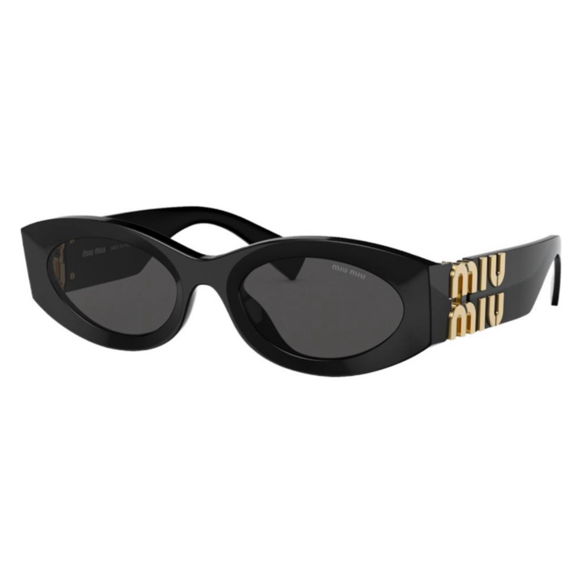未使用 MIU MIU/缪缪 小花6枫 MU11WS logo装饰椭圆镜 黑色