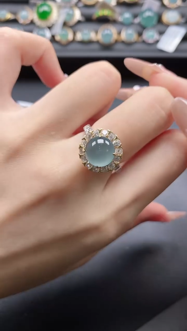 【闪购商品】翡翠戒指银S925镶嵌1111