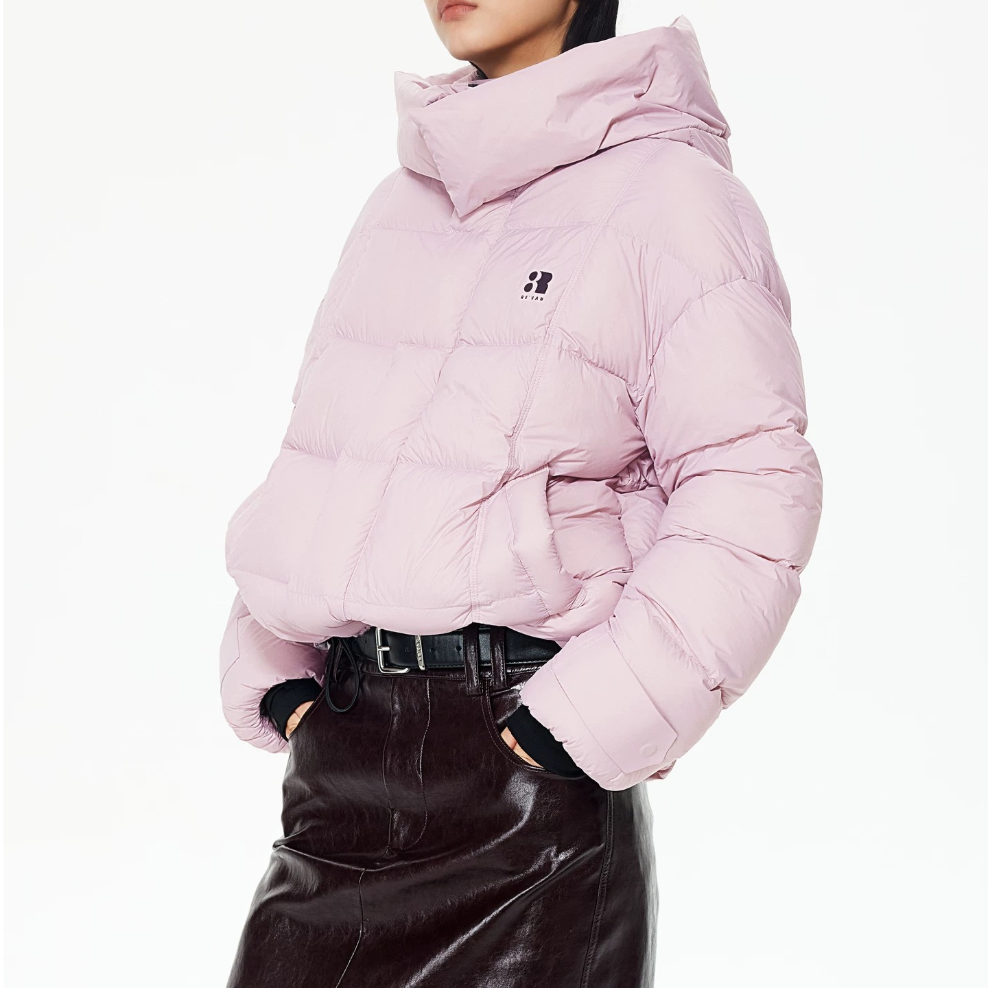 【B109】少女风短款日式肯豆风法式长款休闲连帽羽绒服