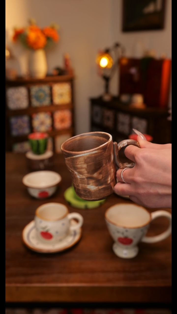 陶便携款粗陶磨砂杯