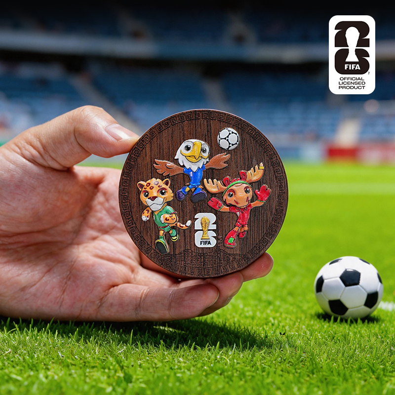 2026FIFA世界杯官方授权【彩绘冰箱贴】黄杨木雕磁吸冰箱贴