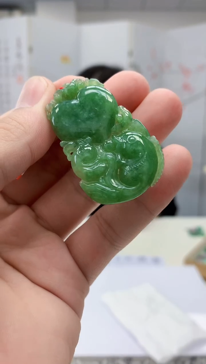 【闪购商品】定制翡翠未镶嵌4852bb-毛货挂件34