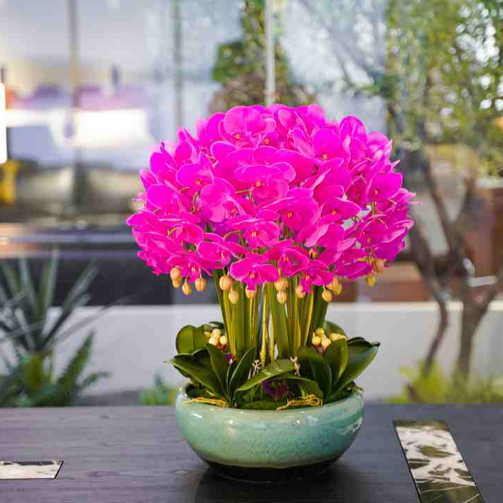 仿真蝴蝶兰花假花装饰客厅边柜电视柜餐厅高档仿真花装饰摆件包邮