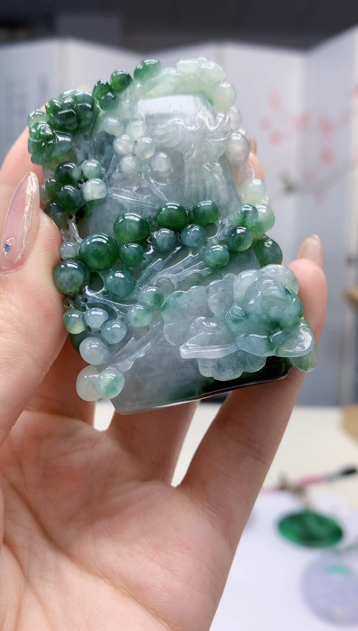 【闪购商品】定制翡翠未镶嵌1502jw-毛货挂件71