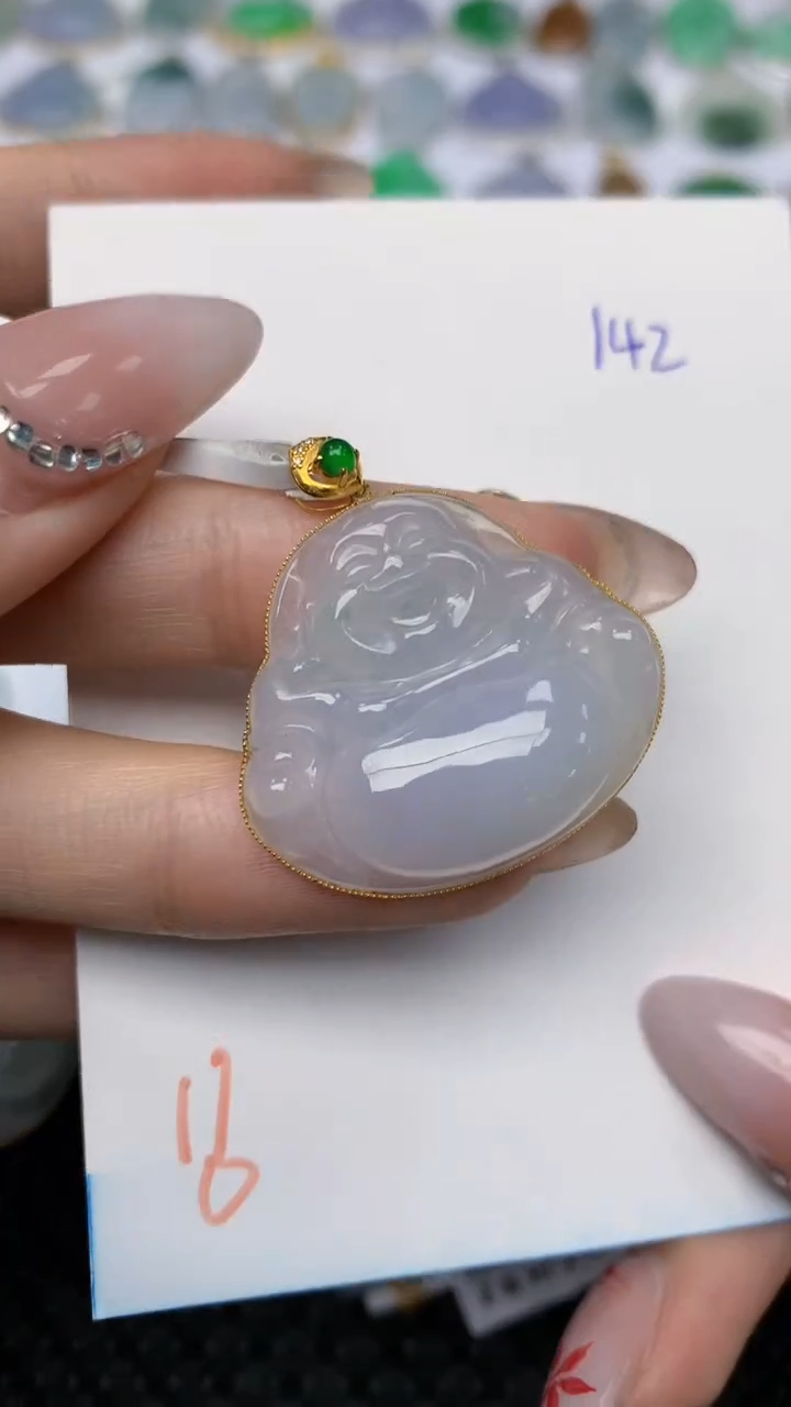 【闪购商品】翡翠颈饰18K金镶嵌天然翡翠a货