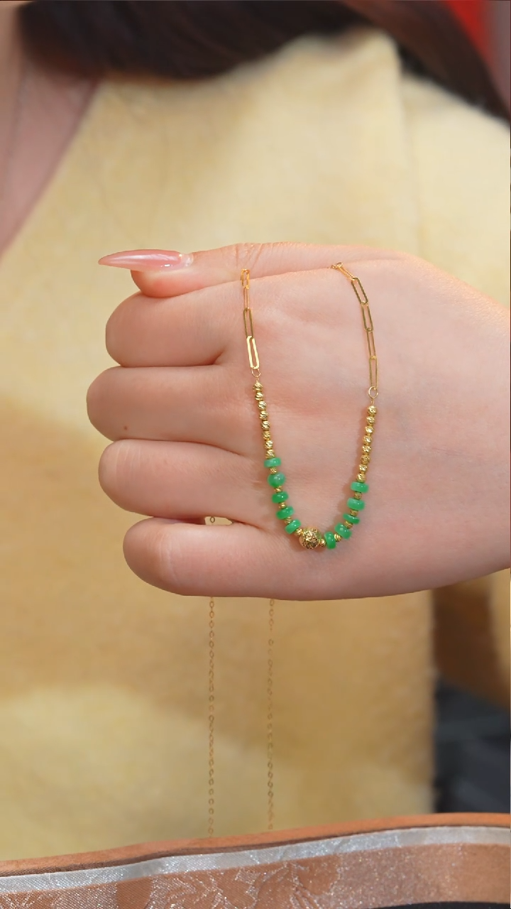 【闪购商品】翡翠颈饰18K金镶嵌多样性发@@W0771