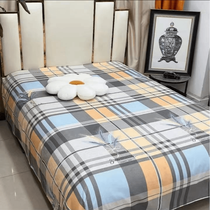 2025新款简约学生加厚磨毛大床亲肤棉床单金色麦穗230*240