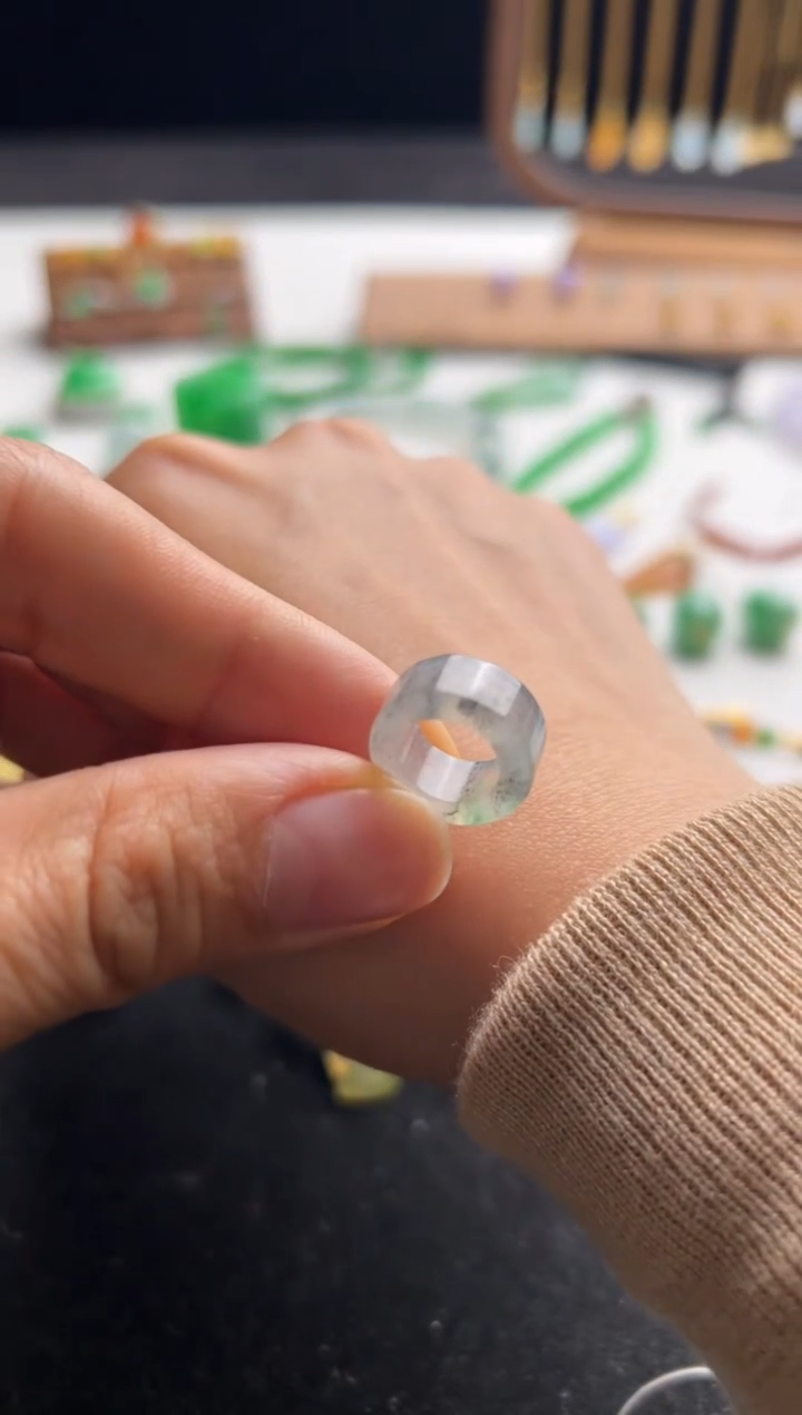 【闪购商品】定制翡翠未镶嵌乌鸡飘花跑环280-xds 清！4