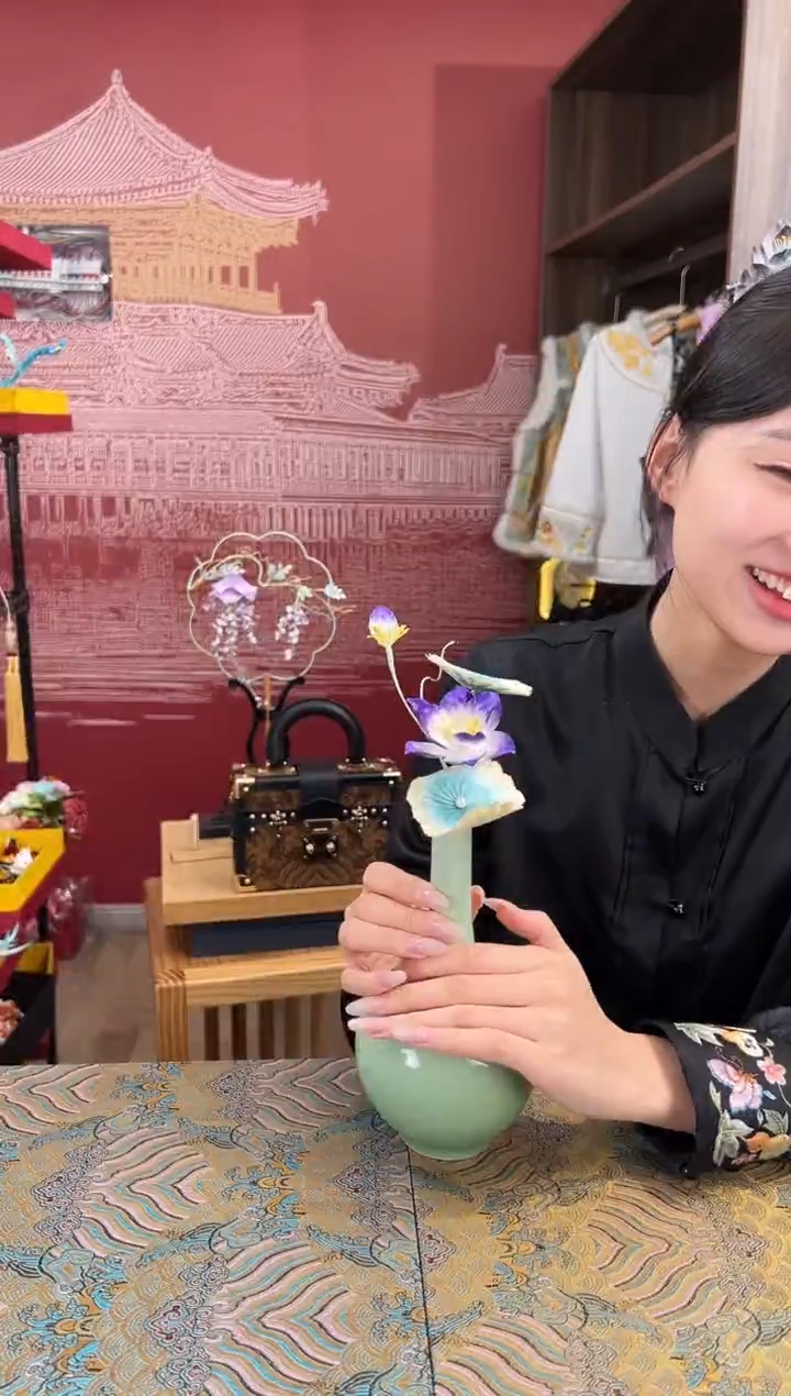 【闪购商品】刺绣非遗绒花（发饰）