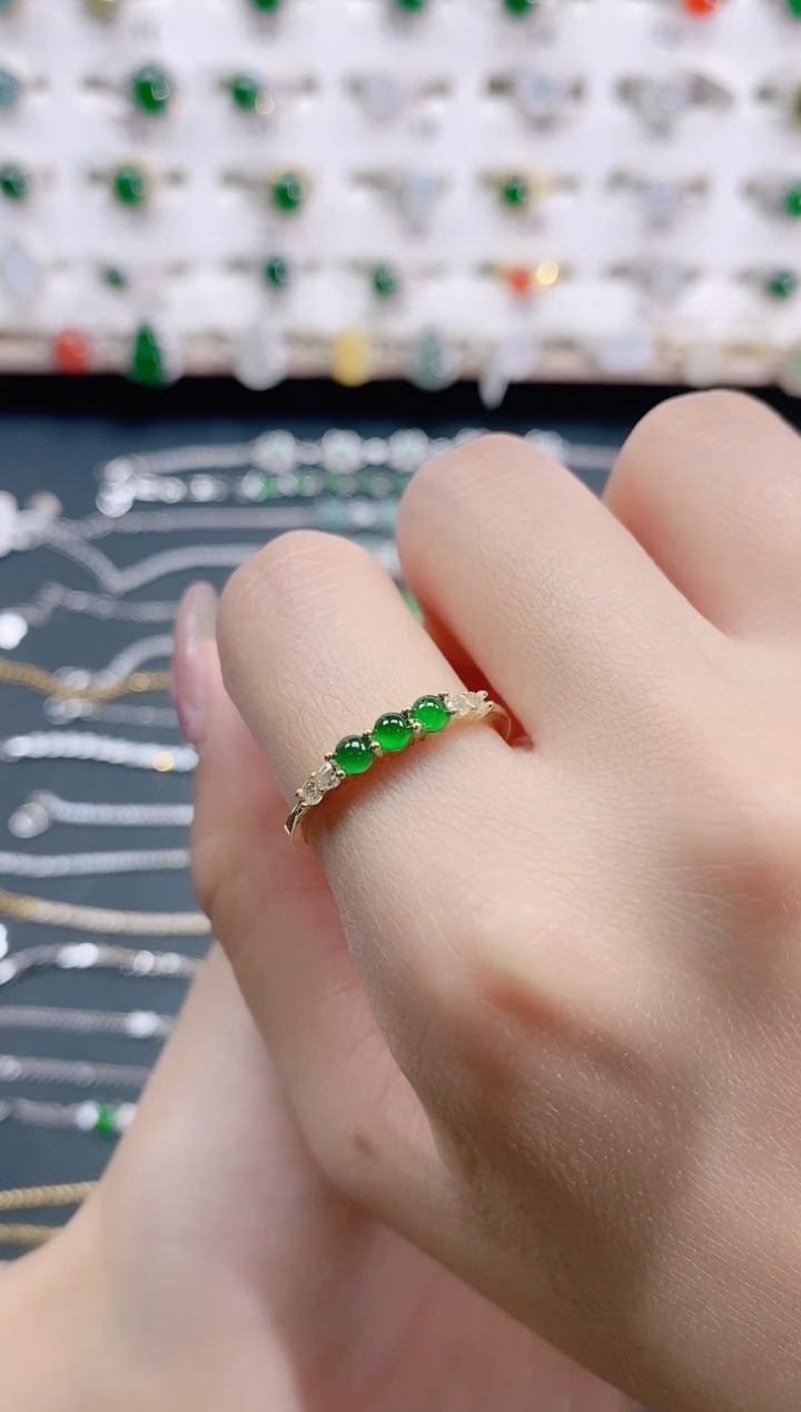 【闪购商品】翡翠银S925镶嵌戒指天然翡翠