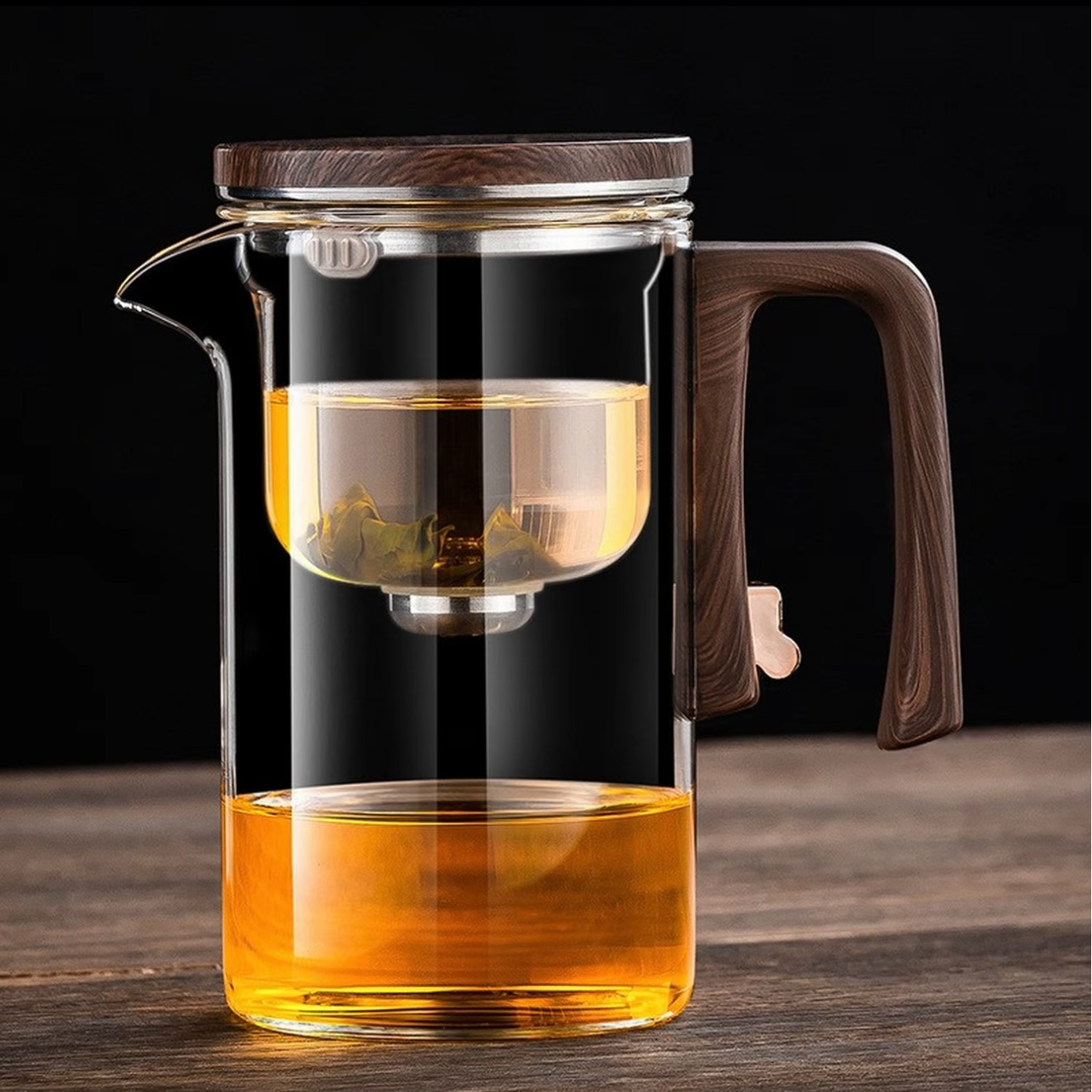 福荣磁吸玲珑壶680ml泡茶杯泡茶杯茶水分离过滤家用磁吸飘逸杯