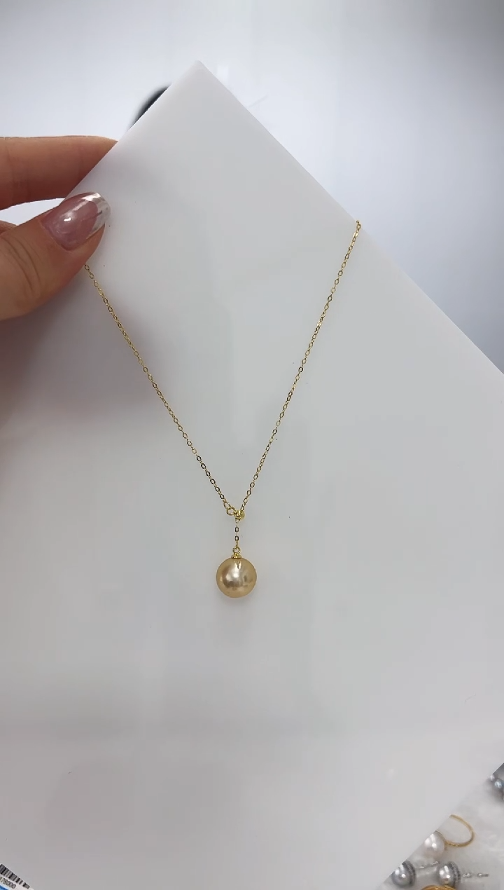 【闪购商品】海水珍珠DA银S925镶嵌金珠Y链 11 J200