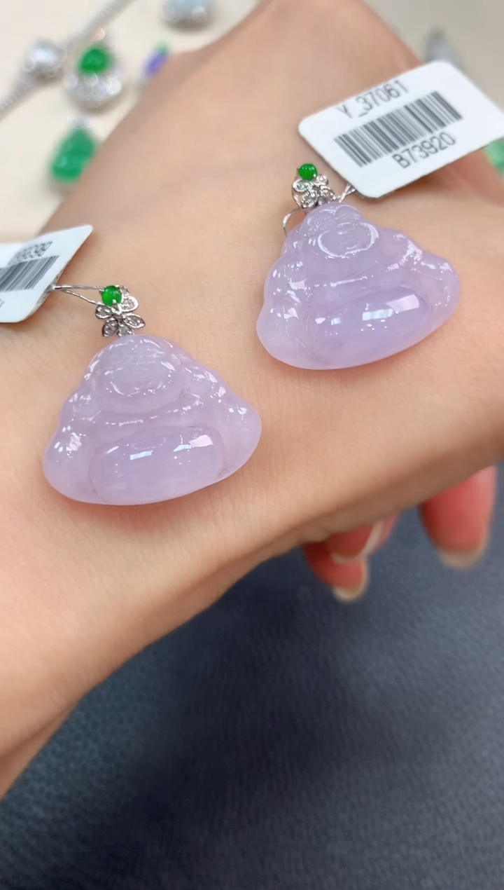 【闪购商品】翡翠吊坠(不含链)18K金镶嵌b3有色差多样性一件发货