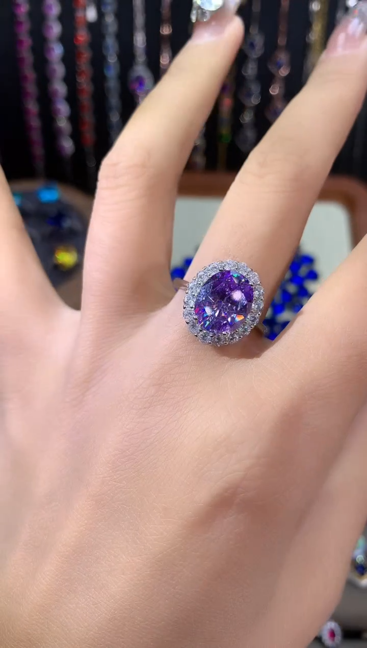 银S925镶嵌戒指碧玺911银