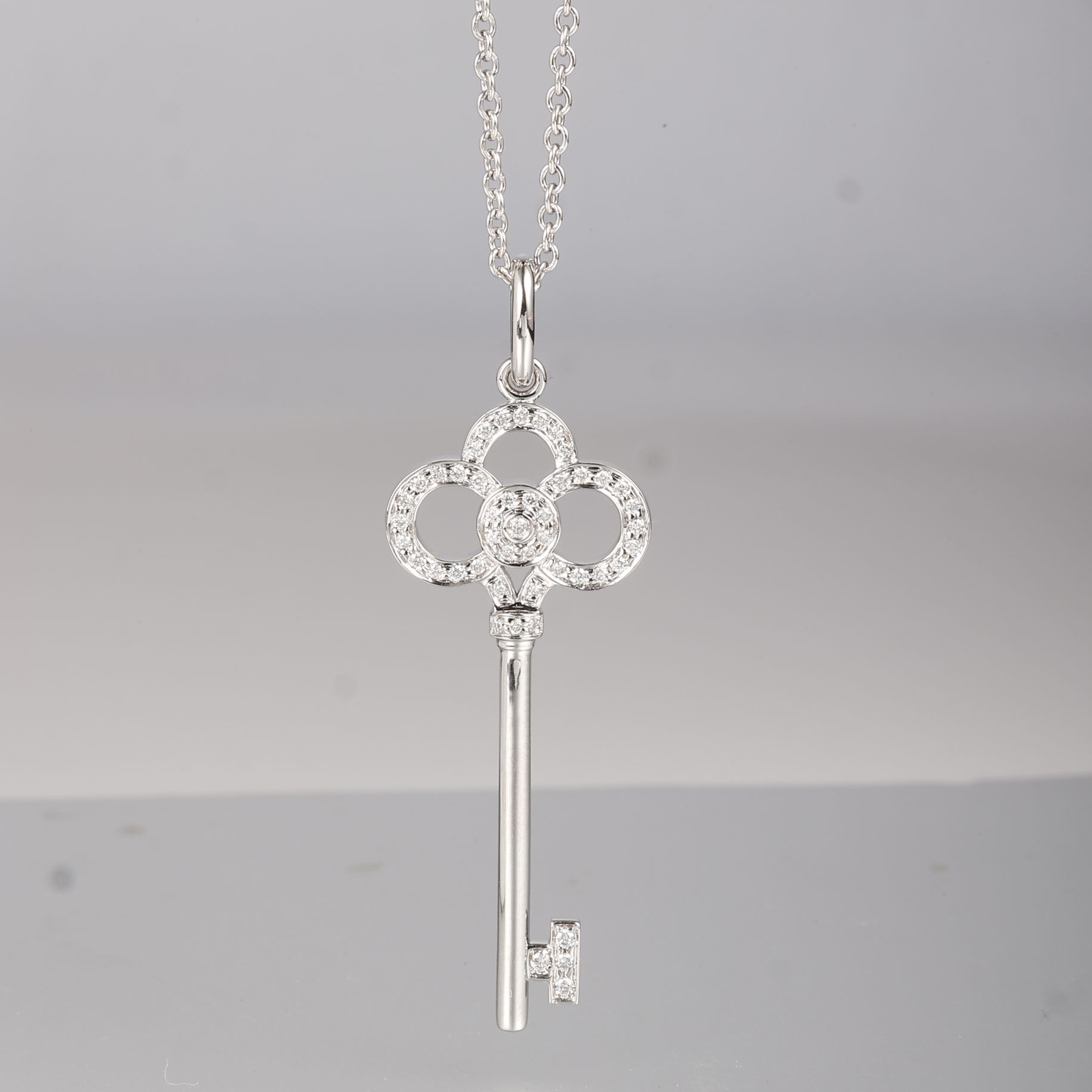 18K金钻石钥匙项链 CZ (定制品质48小时鉴赏期)