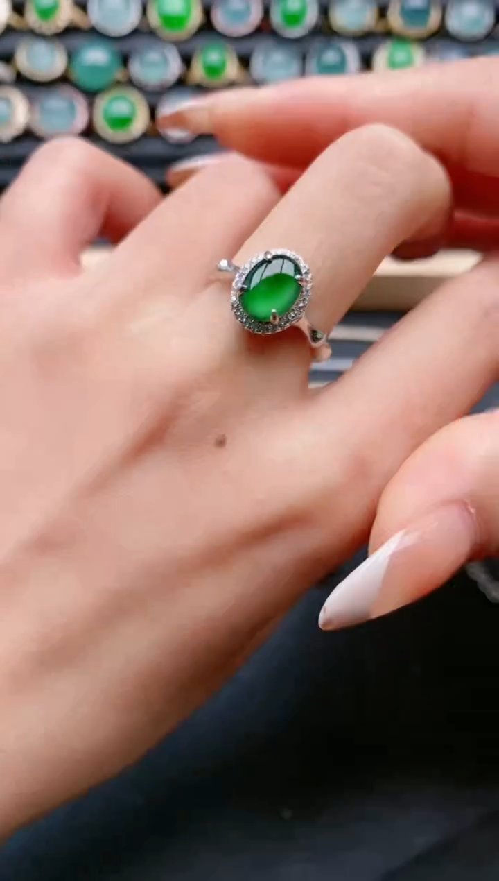 【闪购商品】翡翠戒指银S925镶嵌1111111