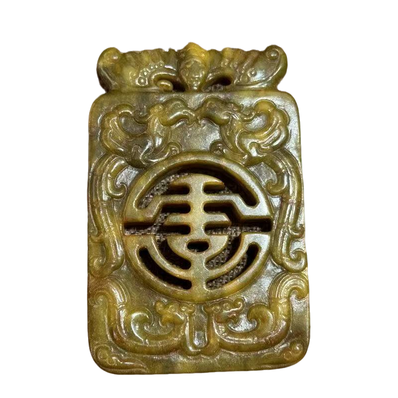 镂空兽面青龙福临摆件