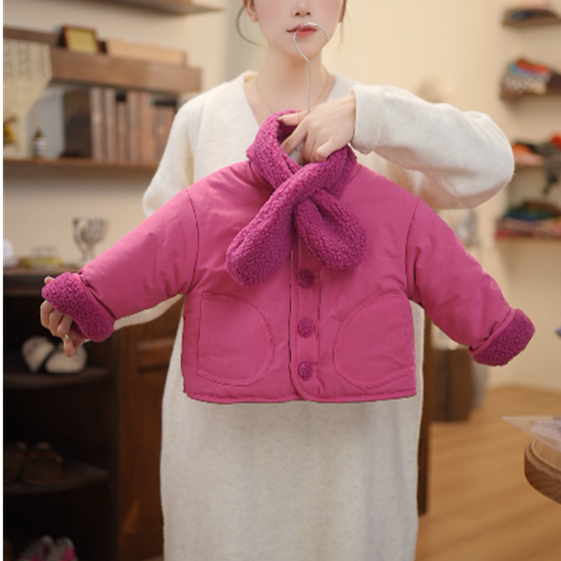 女宝宝加厚外套2025新款韩版童装女童冬装加厚外套P566