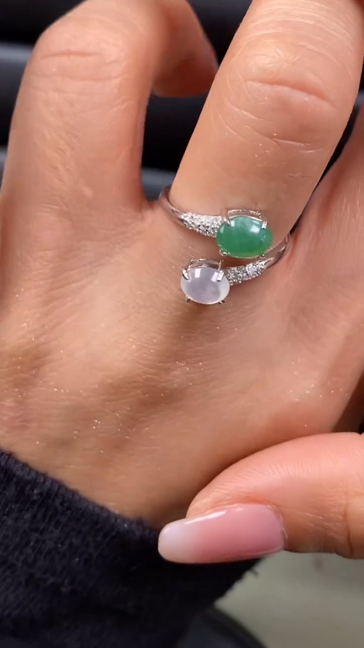 【闪购商品】翡翠戒指银S925镶嵌6698
