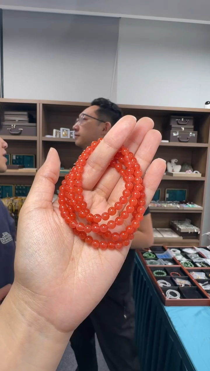【闪购商品】南红玛瑙手串未镶嵌满色南红玛瑙圆珠多圈