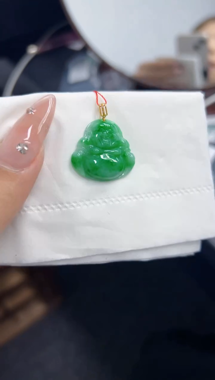 【闪购商品】翡翠颈饰18K金镶嵌Y缅料A货/支持复检/一件