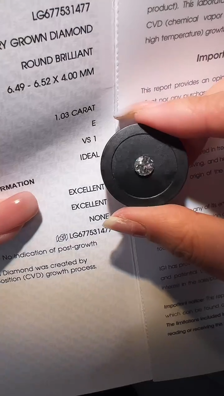 【闪购商品】实验室培育钻石裸石未镶嵌LG1477  1.03ct