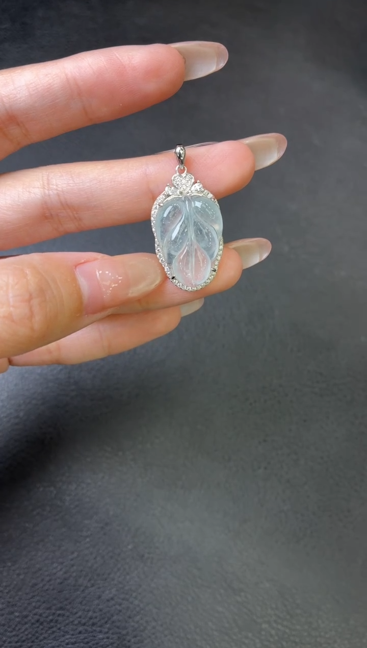 吊坠(不含链)银S925镶嵌翡翠吊坠 