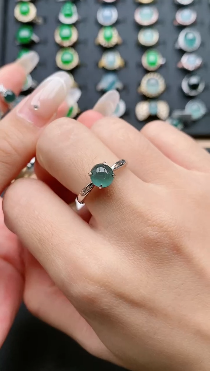 【闪购商品】翡翠戒指银S925镶嵌1111111111