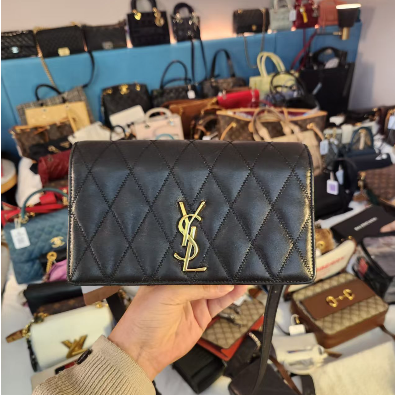 95新 YSL/圣罗兰 黑金链条包/云海包展放大漏