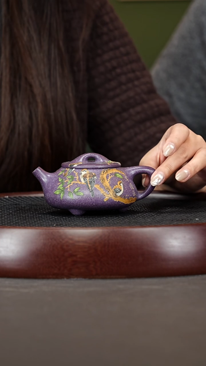 茶壶紫砂49YJB景舟石瓢 天青玫瑰紫200cc