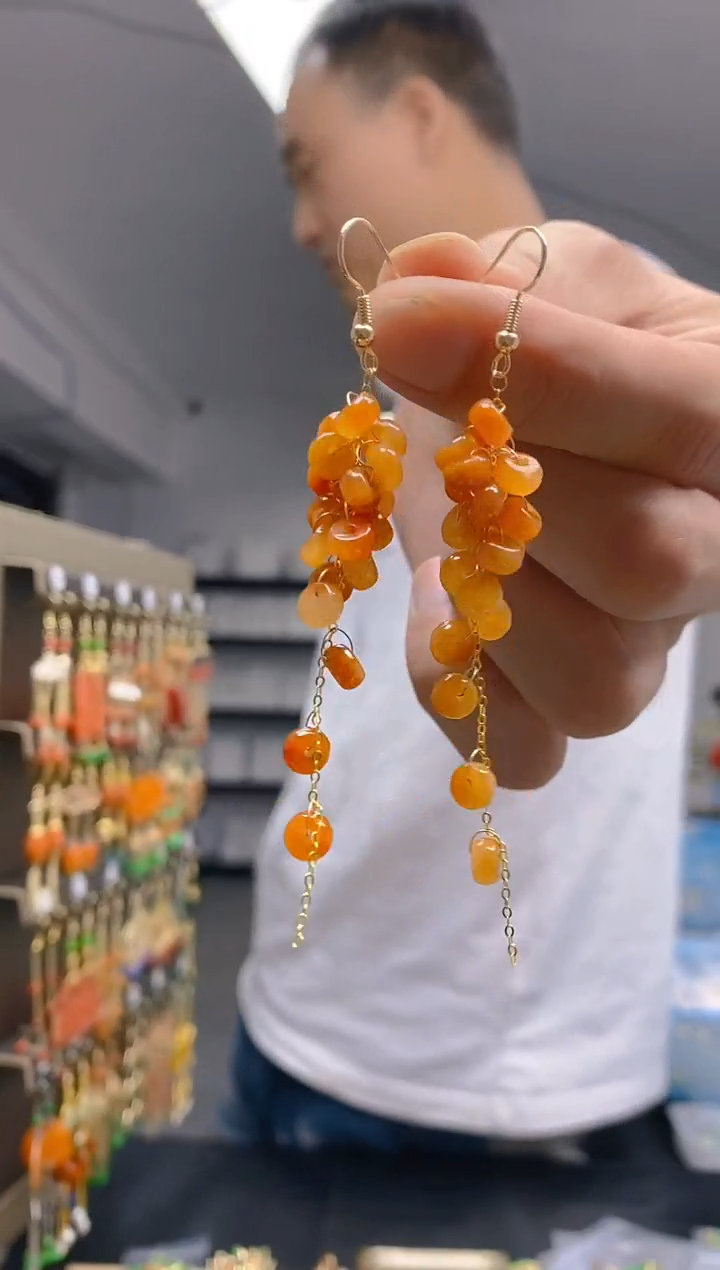 【闪购商品】翡翠耳饰合金0389翡翠耳钩